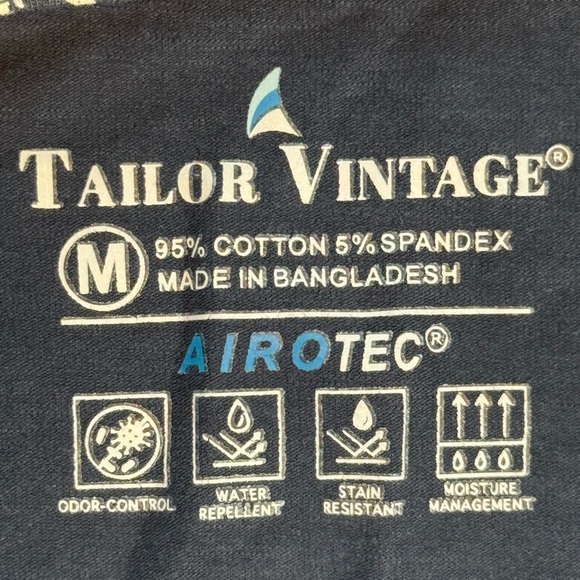 Tailor Vintage Mens airotec navy polo shirt size Medium - Picture 9 of 11